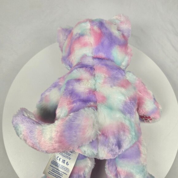 Build a Bear 16” Plush Kitty Cat Pastel Tie Dye Pink Purple Aqua White - Picture 2 of 6